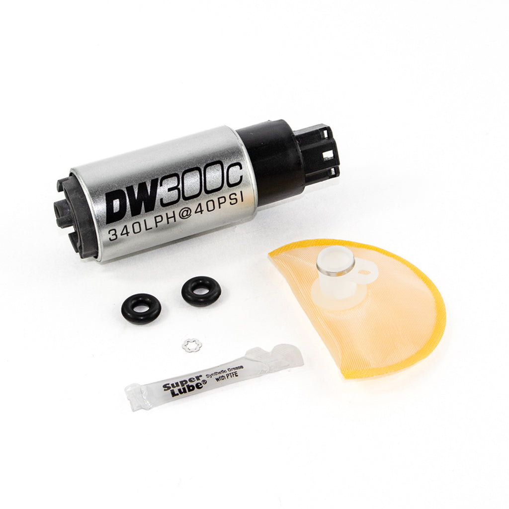 Deatschwerks DW300C series, 340lph compact fuel pump without mounting clips and install kit for IV Gen Holden Commodore 07-13 6.0 V8