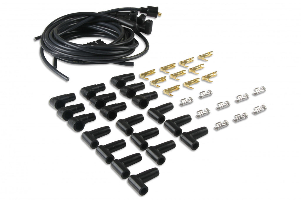 ACCEL Spark Plug Wire Set- 8mm - Black Wire with Black 90 Deg Boots