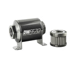 Deatschwerks In-line fuel filter element and housing kit, stainless steel 100 micron, -10AN, 70mm. Universal