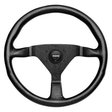 Load image into Gallery viewer, MOMO 3-Spoke Monte Carlo Series Black Leather Steering Wheel 350mm with Black Stitch