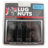 4 Lugnuts Acorn Bulge 14 mm x 1.5 Black X-Long