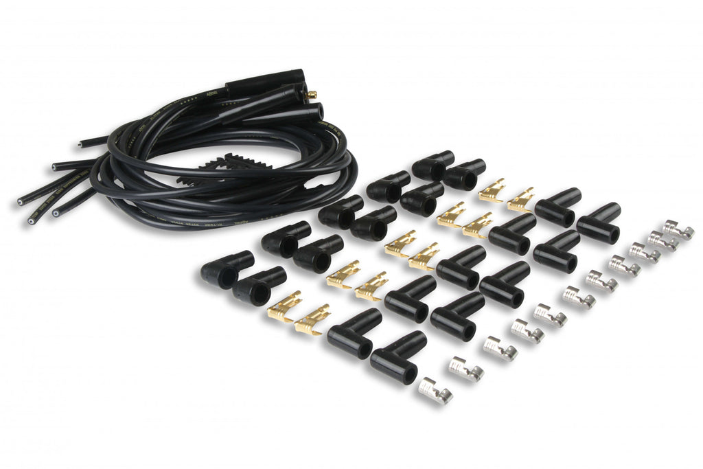 ACCEL Spark Plug Wire Set- 8mm - Black Wire with Black Straight Boots