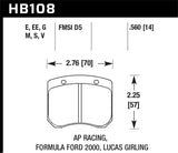 HPS 5.0 Disc Brake Pad; 0.560 Thickness;