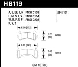 Black Disc Brake Pad; 0.594 Thickness;