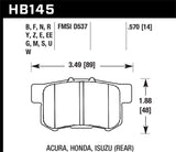 HP Plus Disc Brake Pad; 0.570 Thickness; FMSI Plate #D537;