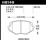 Blue 9012 Disc Brake Pad; 0.505 Thickness;