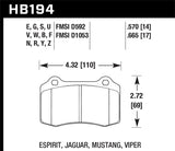 HPS Disc Brake Pad; 0.570 Thickness;