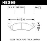 HPS Disc Brake Pad; 0.650 Thickness;