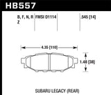 HPS Disc Brake Pad; 0.545 Thickness;