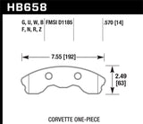 Performance Ceramic Disc Brake Pad; 0.570 Thickness; 1 pc. Pads;