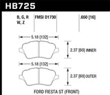 HPS 5.0 Disc Brake Pad; 0.650 Thickness;