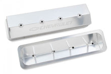 Load image into Gallery viewer, Holley GM Licensed Valve Cover - Track Series - SBC - Fabricated Aluminum - Center Bolt - Silver