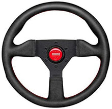 Load image into Gallery viewer, MOMO MCL35AL3B - 3-Spoke Monte Carlo Series Alcantara Leather Steering Wheel with Red Stitch