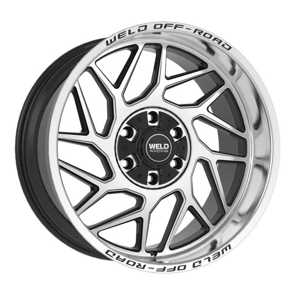 WELD Off-Road 22x12 Fulcrum 6x135 6x139.7 ET-44 BS4.75 Gloss BLK MACH 106.1 Wheel