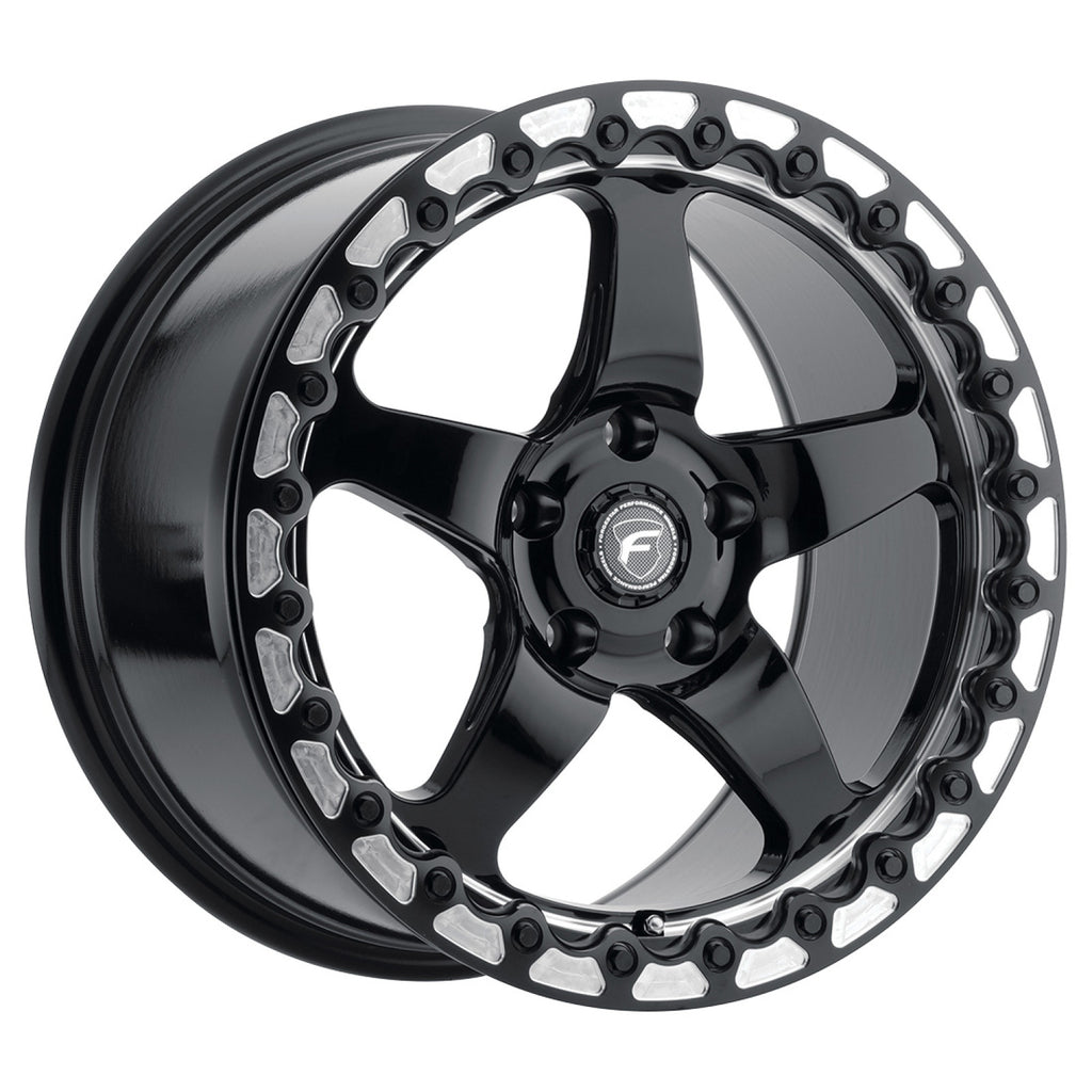 Forgestar 18x11 D5 Beadlock 5x115 ET12 BS6.5 Gloss BLK MACH 78.1 Wheel