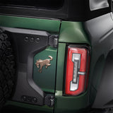 Bronco Emblem Overlay; Rear; Sinister Bronze; No drilling Required;