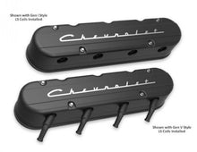 Load image into Gallery viewer, Holley 2-Piece &quot;Chevrolet&quot; Script Valve Cover - Gen III/IV LS - Satin Black Machined