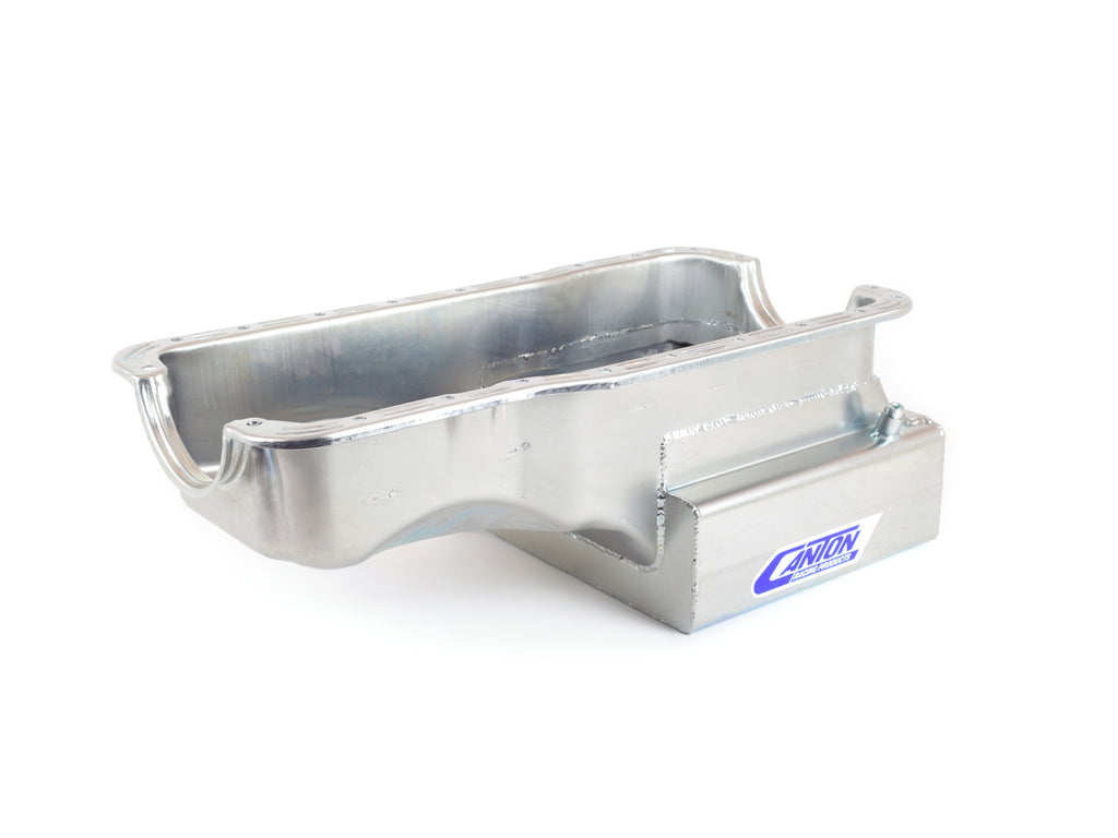 Canton 15-630S Oil Pan Ford 289-302 Front Sump Road Race 14 GA 12" Wide Sump Pan