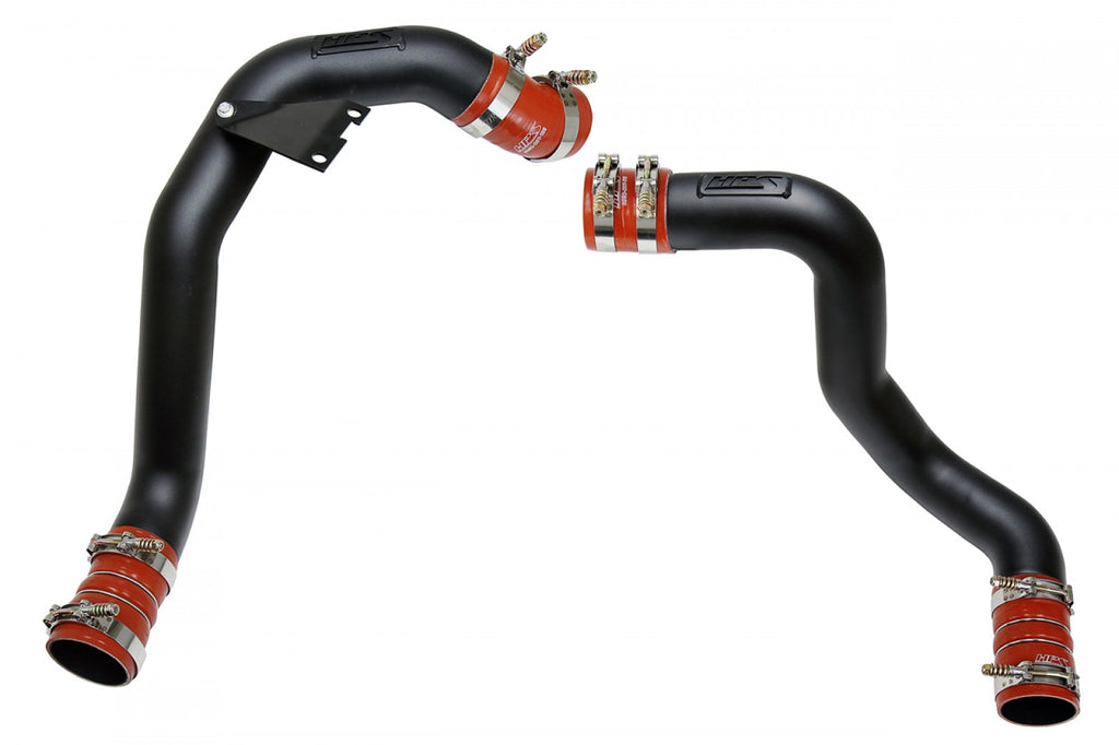 HPS Black Hot Cold Side Charge Pipe with Intercooler Turbo Boots Kit 17-105WB-1