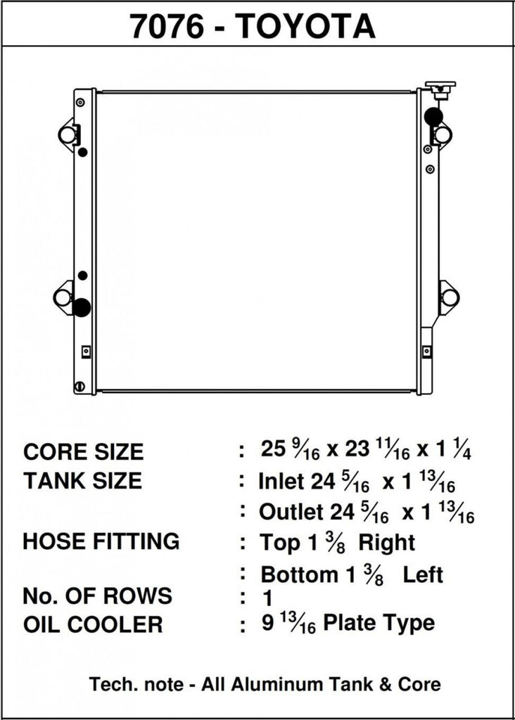 CSF 06  Toyota FJ Cruiser / 03-09 Toyota 4Runner 4.0L / 10 Toyota 4Runner 2.7L Radiator