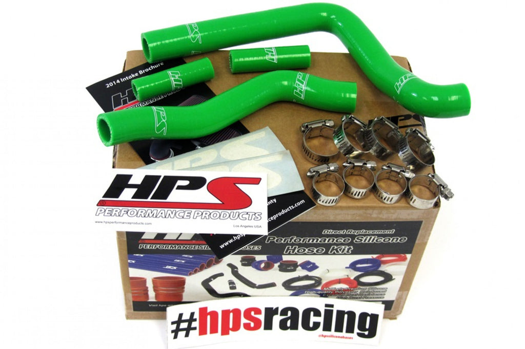 HPS Green Reinforced Silicone Radiator Hose Kit for Kawasaki 05-08 KX250