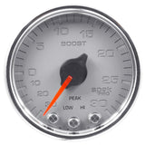 GAUGE; VAC/BOOST; 2 1/16in.; 30INHG-30PSI; STEPPER MTR W/PK/WRN;SLVR/CHRME; SPEK