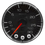 GAUGE; VAC/BOOST; 2 1/16in.; 30INHG-30PSI; STEPPER MTR W/PK/WRN; BLK/CHRME; SPEK