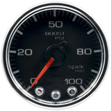 GAUGE; BOOST; 2 1/16in.; 100PSI; STEPPER MOTOR W/PEAK/WARN; BLK/CHRM; SPEK-PRO