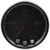 GAUGE; BOOST; 2 1/16in.; 100PSI; STEPPER MOTOR W/PEAK/WARN; BLK/SMOKE/BLK; SPEK