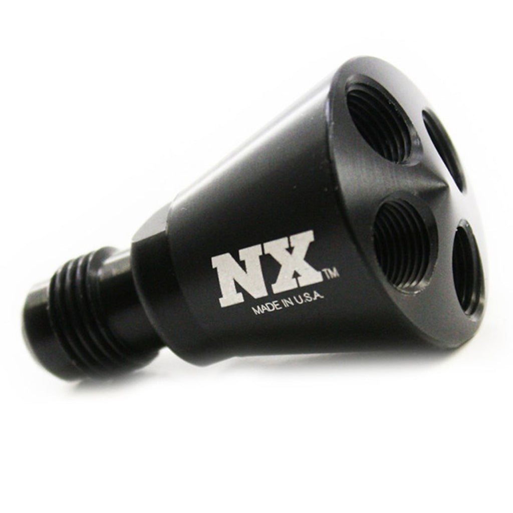 Nitrous Express 4 Port Showerhead Dist Block With -6 Male (Black)