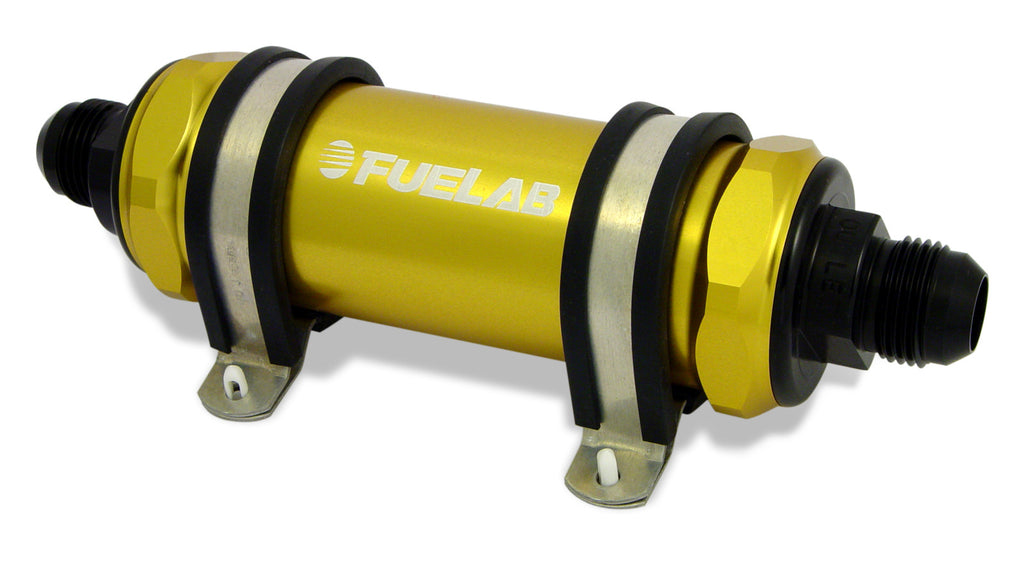 Fuelab 85832-5 In-Line Fuel Filter, Long with Integrated Check Valve 6 micron