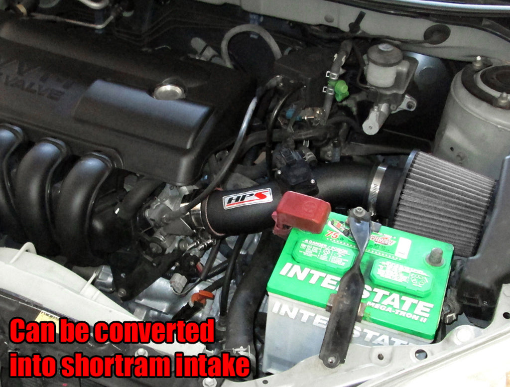 HPS Black Cold Air Intake Kit (Converts to Shortram) Cool Long Ram CAI 837-513WB