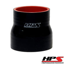Load image into Gallery viewer, HPS 4&quot; - 4.25&quot; ID x 5&quot; Long High Temp 4-ply Reinforced Silicone Reducer Coupler Hose Black (102mm - 108mm ID x 127mm Length)