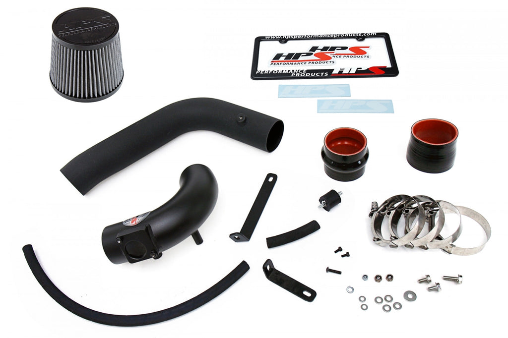 HPS Black Cold Air Intake Kit (Converts to Shortram) Cool Long Ram CAI 837-165WB