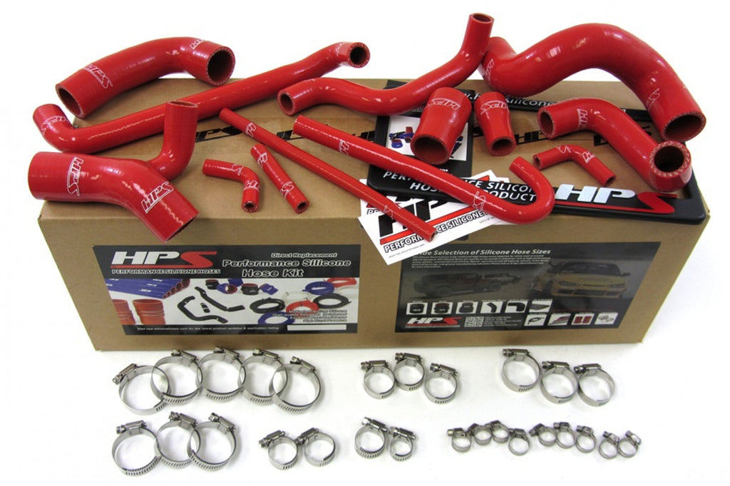 HPS BMW 88-91 E30 M3 LHD High Temp Reinforced Silicone Radiator and Heater Hose Kit Coolant OEM Replacement - Red