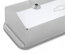 Load image into Gallery viewer, Holley GM Licensed Valve Cover - Track Series - SBC - Fabricated Aluminum - Center Bolt - Silver