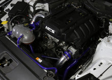 Load image into Gallery viewer, HPS Polish Intercooler Charge Pipe Hot and Cold Side with blue hoses 17-102P