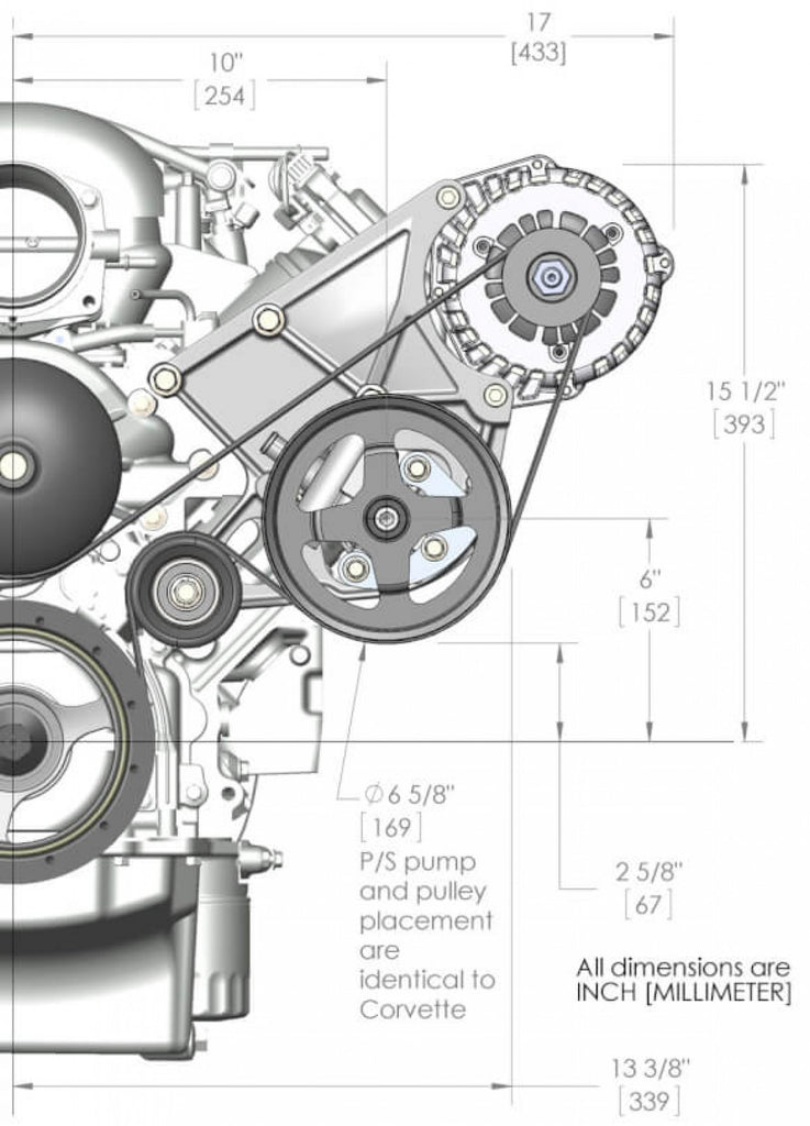 Holley LS/LT High-Mount Alternator & Power Steering Pump Accessory Drive Kit - Driver's Side Bracket