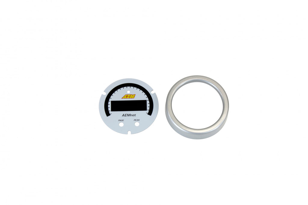 AEM X-Series AEMnet Can Bus Gauge Accessory Kit Silver Bezel & White Faceplate