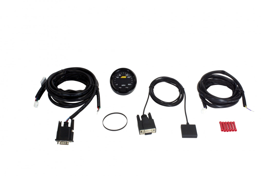 AEM X-Series GPS Speedometer Gauge 0-160mph / 0-240kph Black Bezel & Black Faceplate