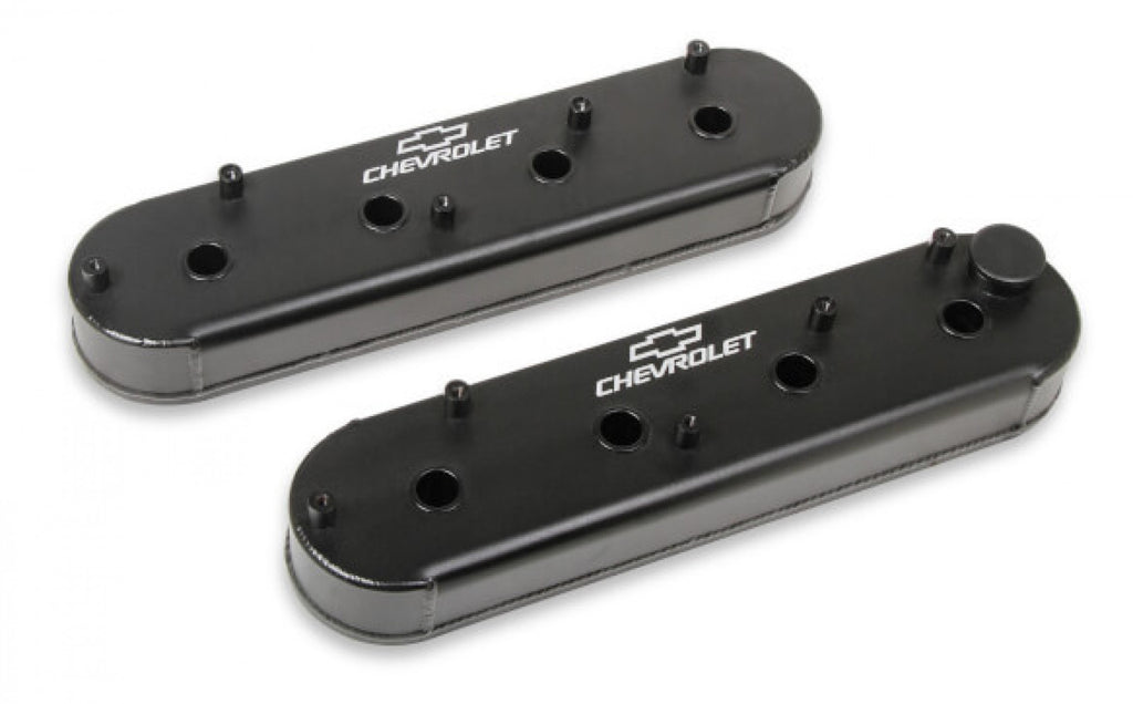 Holley GM Track Series Valve Covers - Small Block Chevrolet Gen III/IV - LS - Satin Black