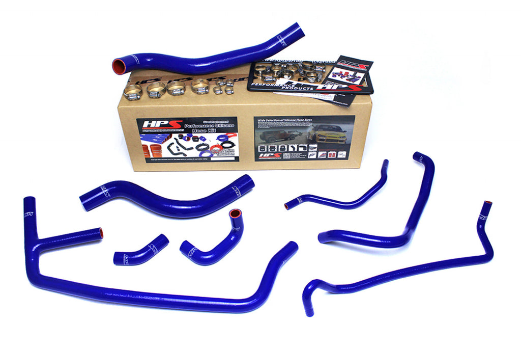 HPS Blue Reinforced Silicone Radiator and Heater Hose Kit Coolant for Ford 2015-2019 Mustang Ecoboost 2.3L Turbo