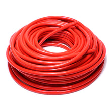 Load image into Gallery viewer, HPS 1/4&quot; ID Red high temp reinforced silicone heater hose 100 feet roll, Max Working Pressure 85 psi, Max Temperature Rating: 350F, Bend Radius: 1&quot;