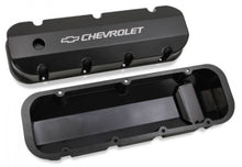 Load image into Gallery viewer, Holley GM Licensed Valve Cover - Track Series  - BBC - Fabricated Aluminum - Short Bolt - Black