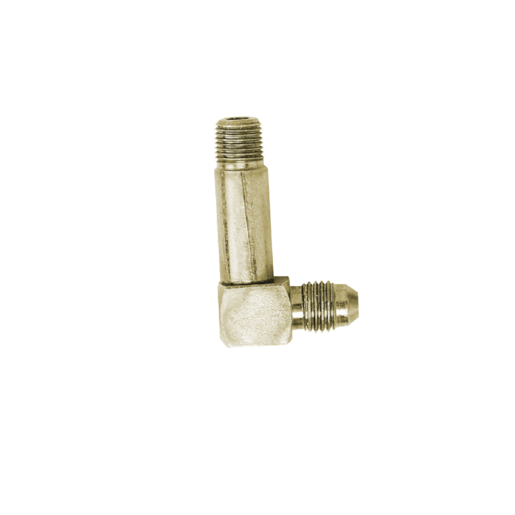 Longacre Long leg caliper fitting - 1/8" NPT x #4 AN 90º