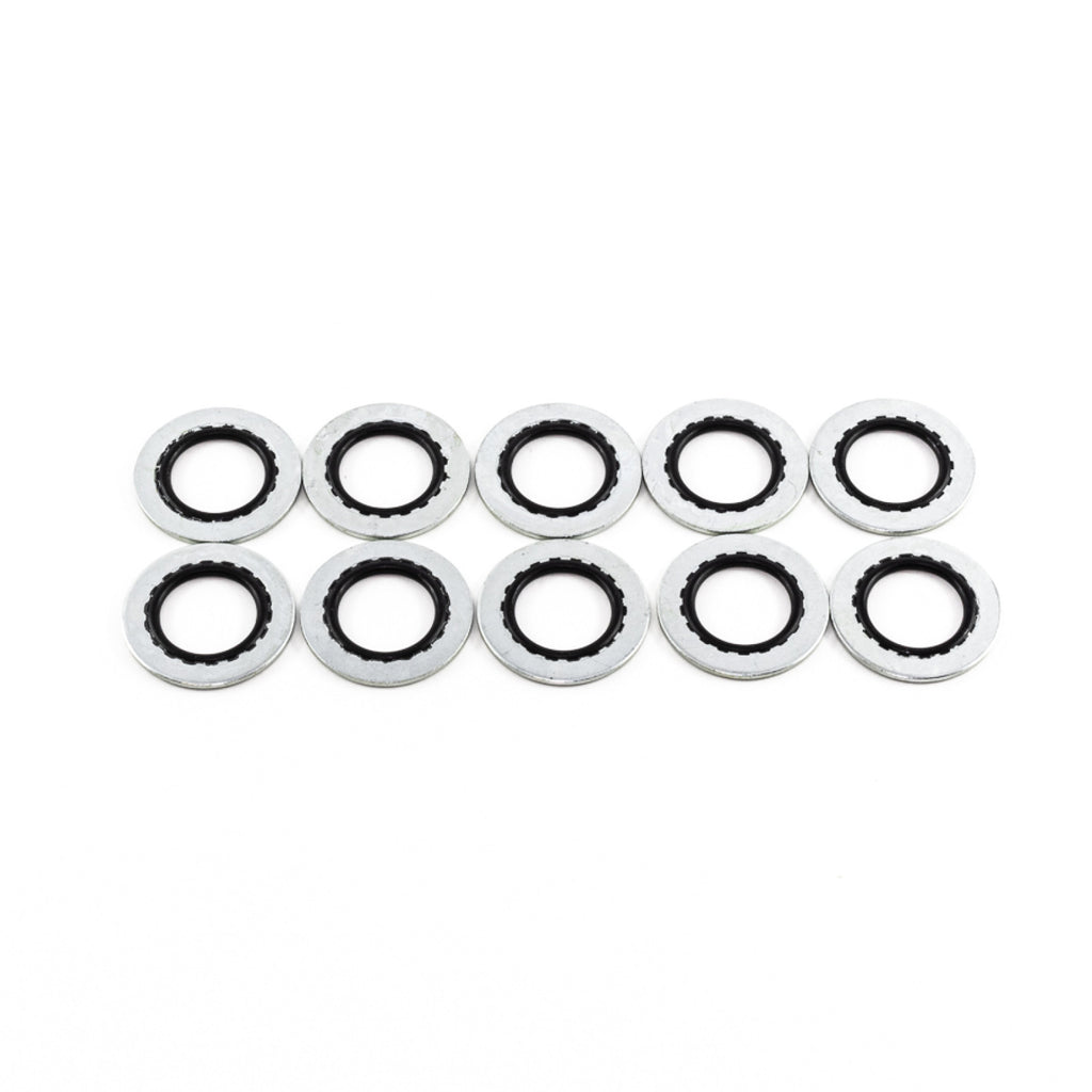 Deatschwerks 8AN Rubber and Metal Crush  Washer (Pack Of 10), Anodized DW Titanium