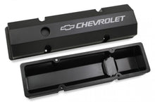 Load image into Gallery viewer, Holley GM Licensed Valve Cover - Track Series - SBC - Fabricated Aluminum - Perimeter Bolt - Black