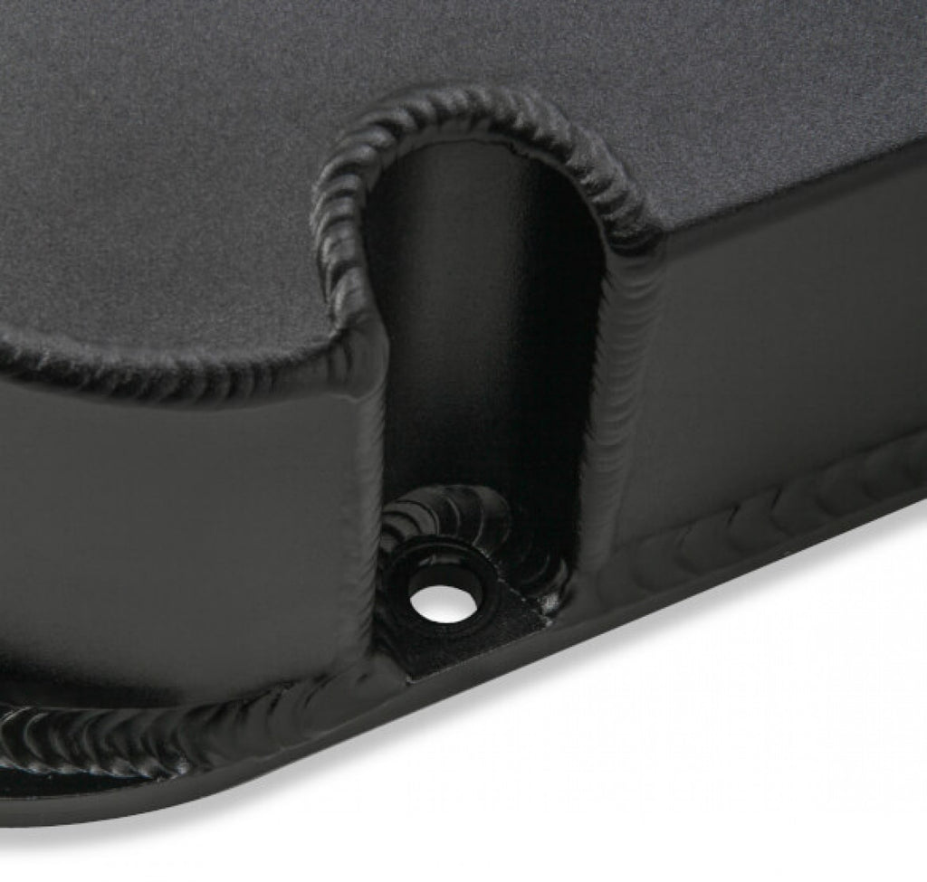Holley GM Licensed Valve Cover - Track Series  - BBC - Fabricated Aluminum - Short Bolt - Black
