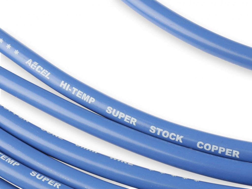 ACCEL Spark Plug Wire Set - Super Stock Copper Core 8mm - 90 Deg. Boots - Blue