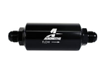 Load image into Gallery viewer, Aeromotive Filter, In-Line, 10-m Fabric Element, AN-10 Male, Bright-Dip Black, 2&quot; OD